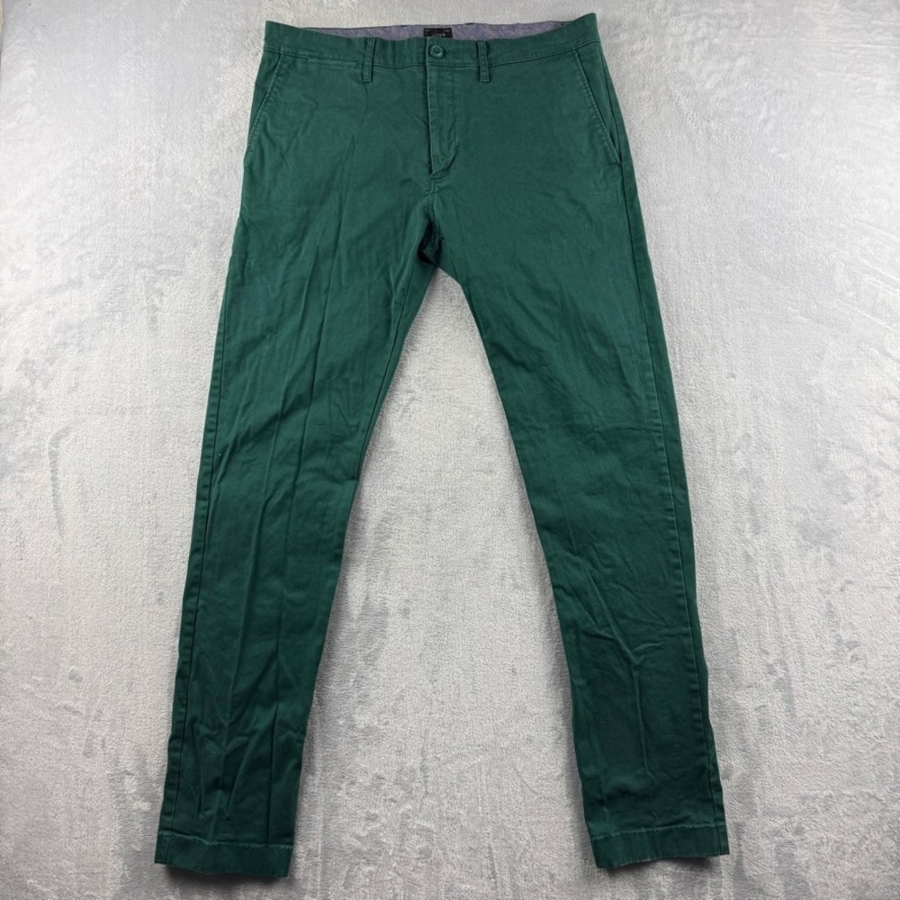 J Crew Pants Mens 32x34 Green 484 Slim Twill Chinos Stretch Khaki